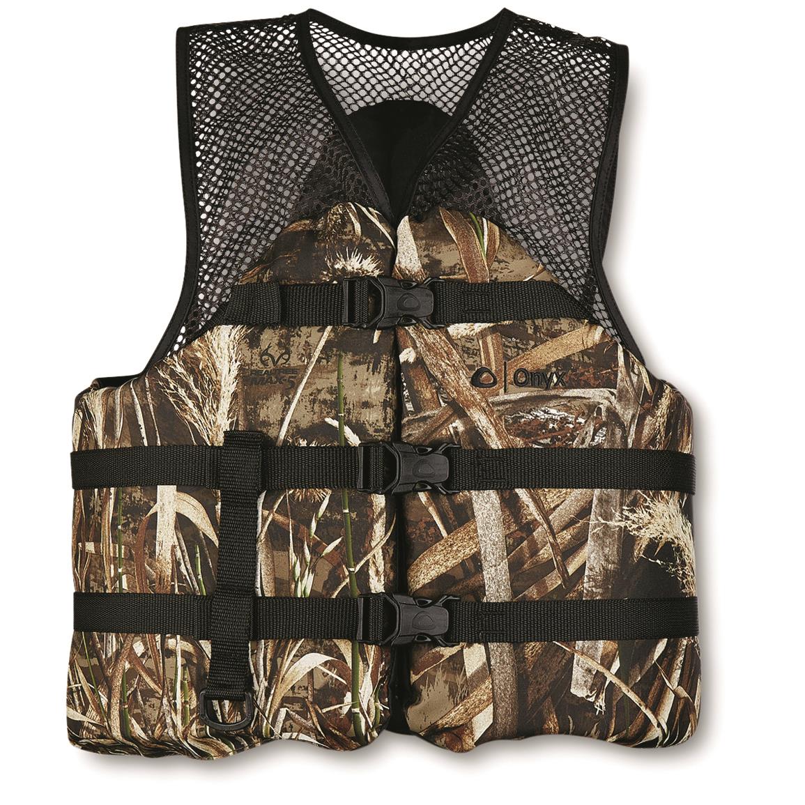Onyx Adult Sports Life Vest in Realtree Max-5 Camo