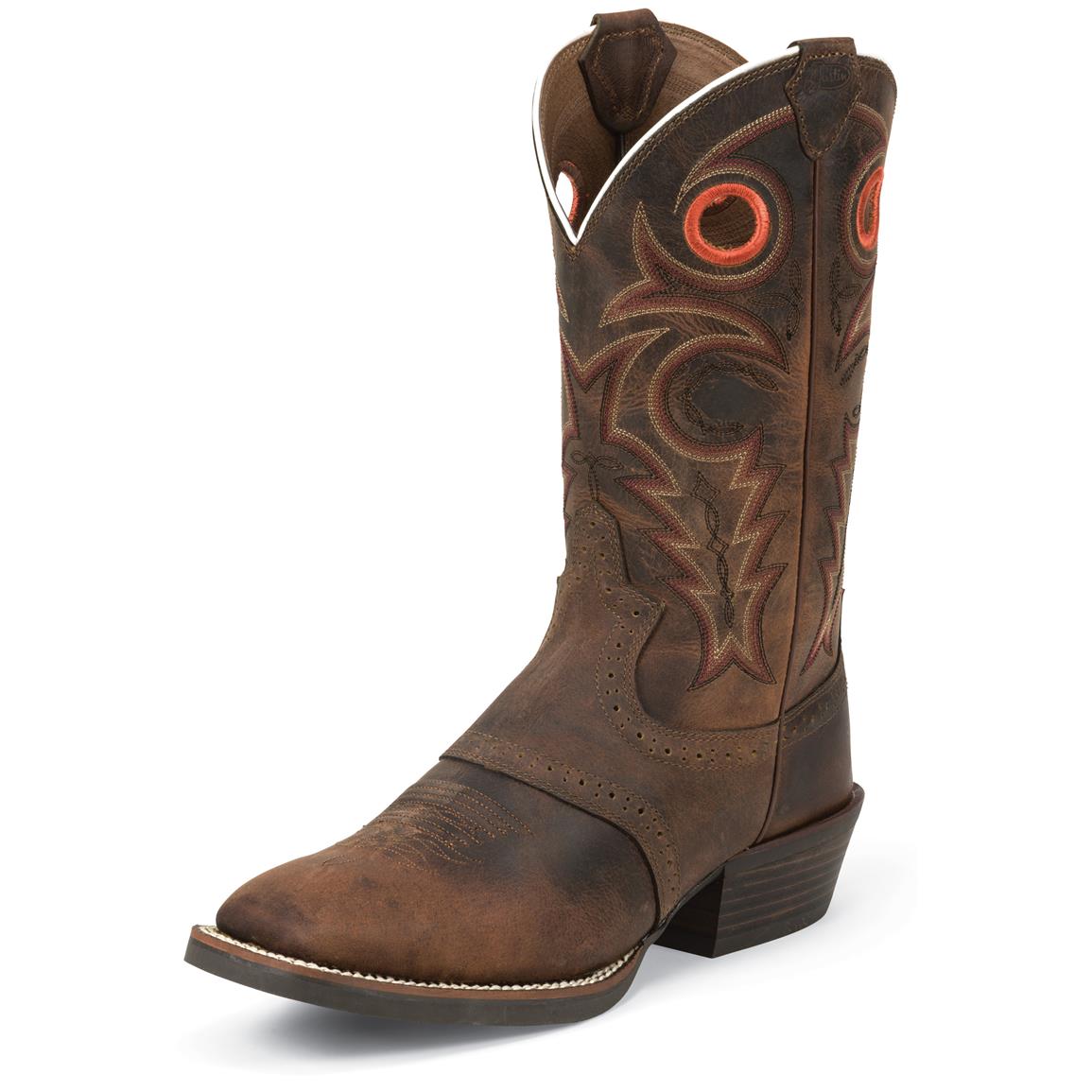 Justin Men's Whiskey Buffalo Silver Collection Cowboy Boots - 675586 ...