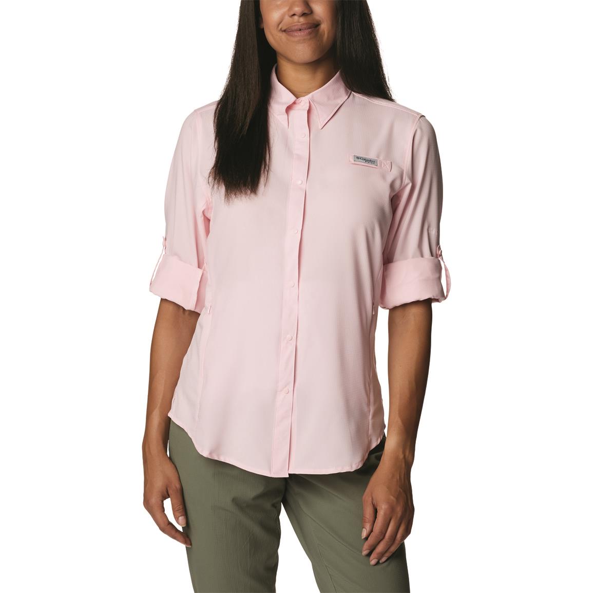 Columbia PFG Women's Tamiami II Long Sleeve Shirt, Satin Pink