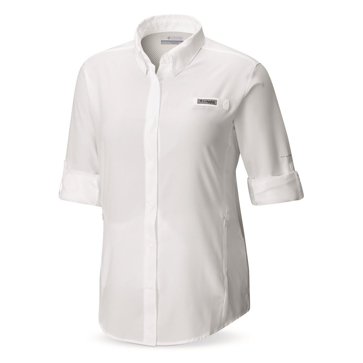 Columbia PFG Women's Tamiami II Long Sleeve Shirt, White