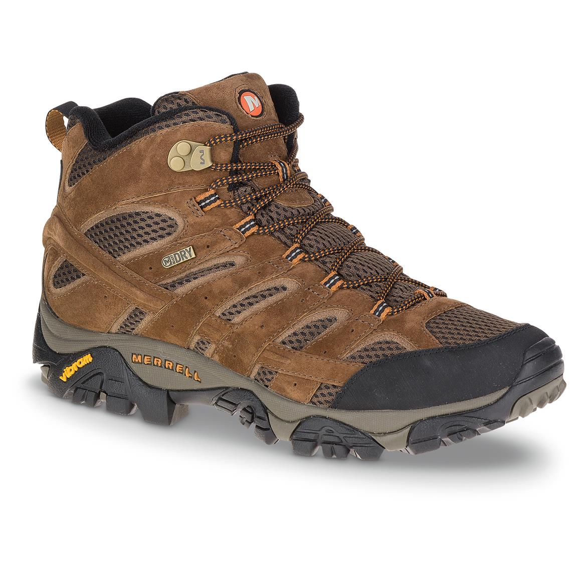 Merrell Men's Moab 2 Waterproof Mid Hiking Boots, Earth