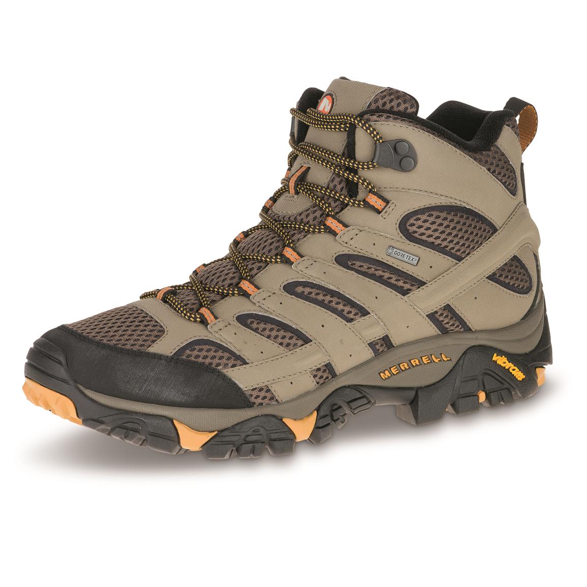 Merrell Men's Moab 2 GORE-TEX Waterproof Mid Hiking Boots, Walnut