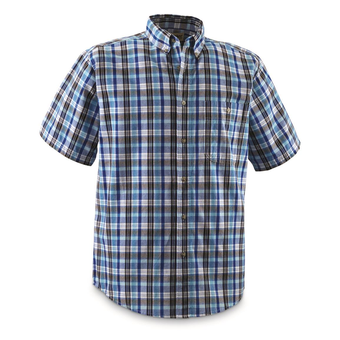 Wrangler Men's Blue Ridge Short Sleeve Plaid Shirt - 676412, Shirts ...