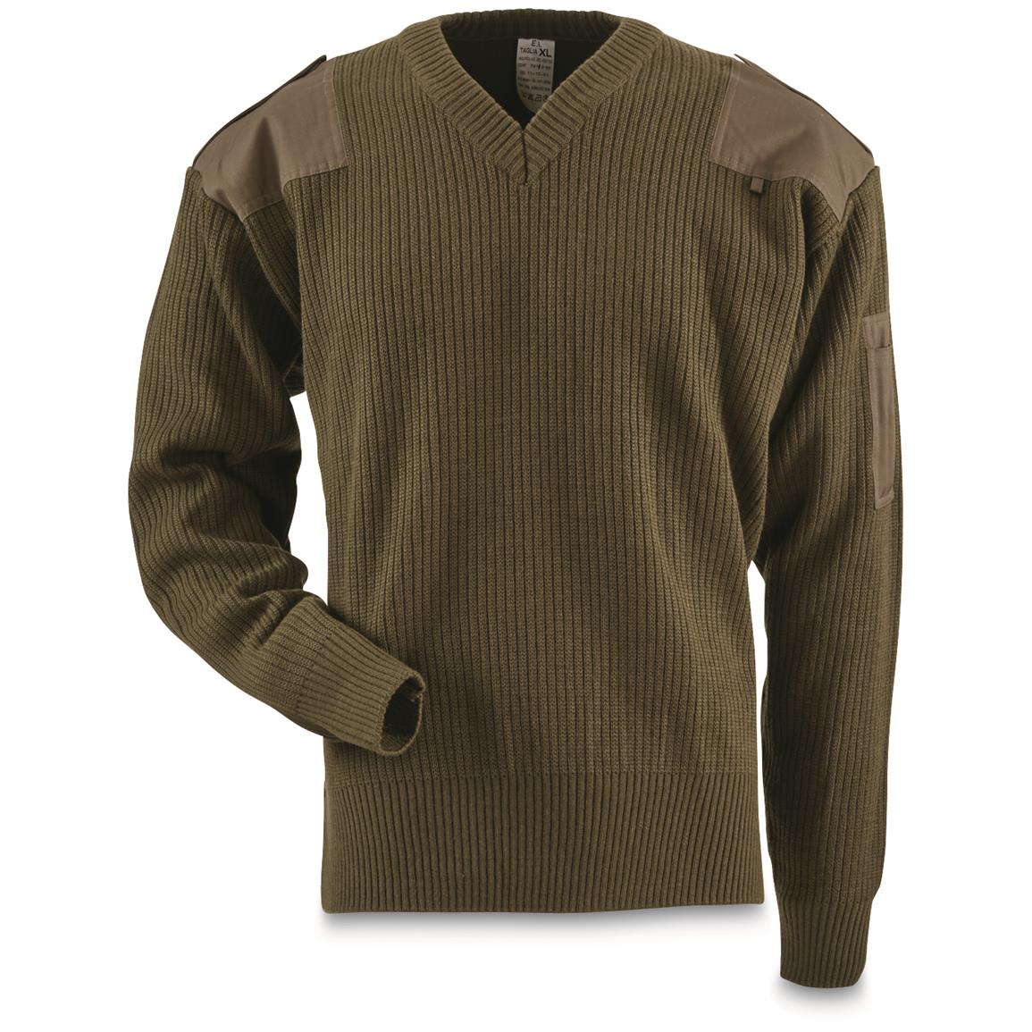 Italian Military Surplus Wool Blend Commando Sweater, New