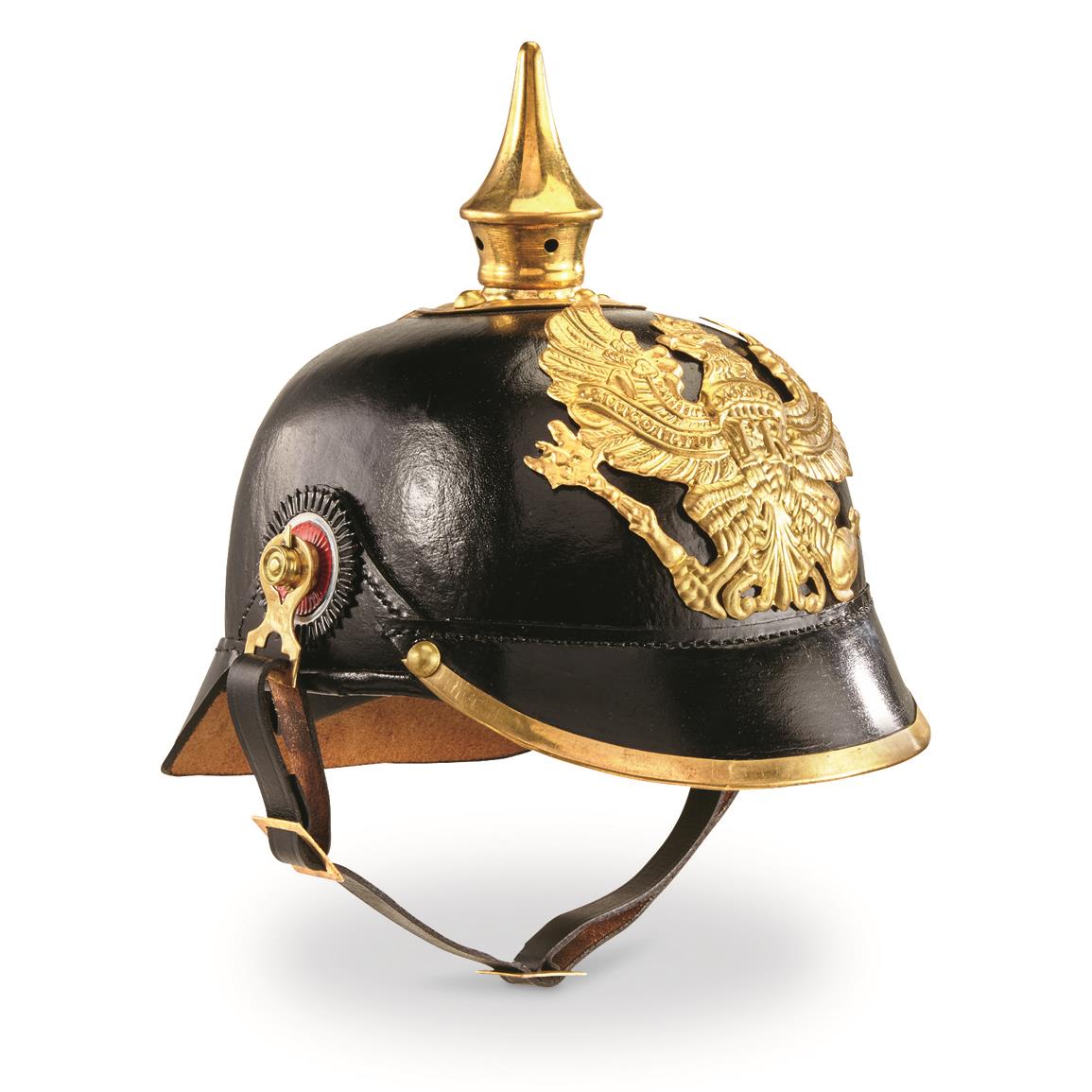 German Military Pickelhaube Leather Spike Helmet ...