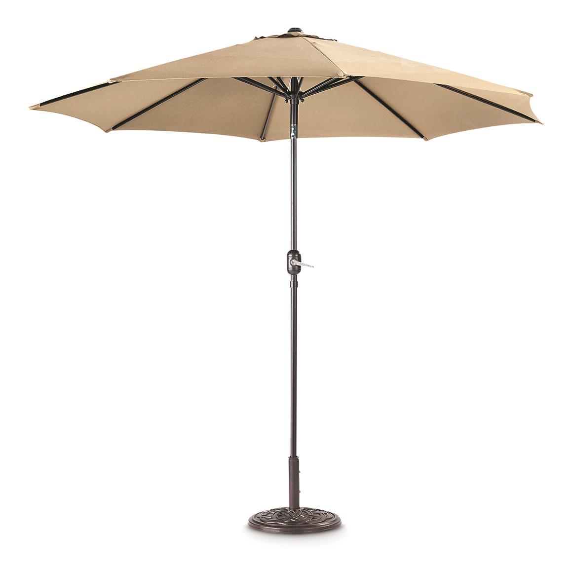 Green Details about   CASTLECREEK 8 Foot Half Round Outdoor Polyester Hand Crank Patio Umbrella 