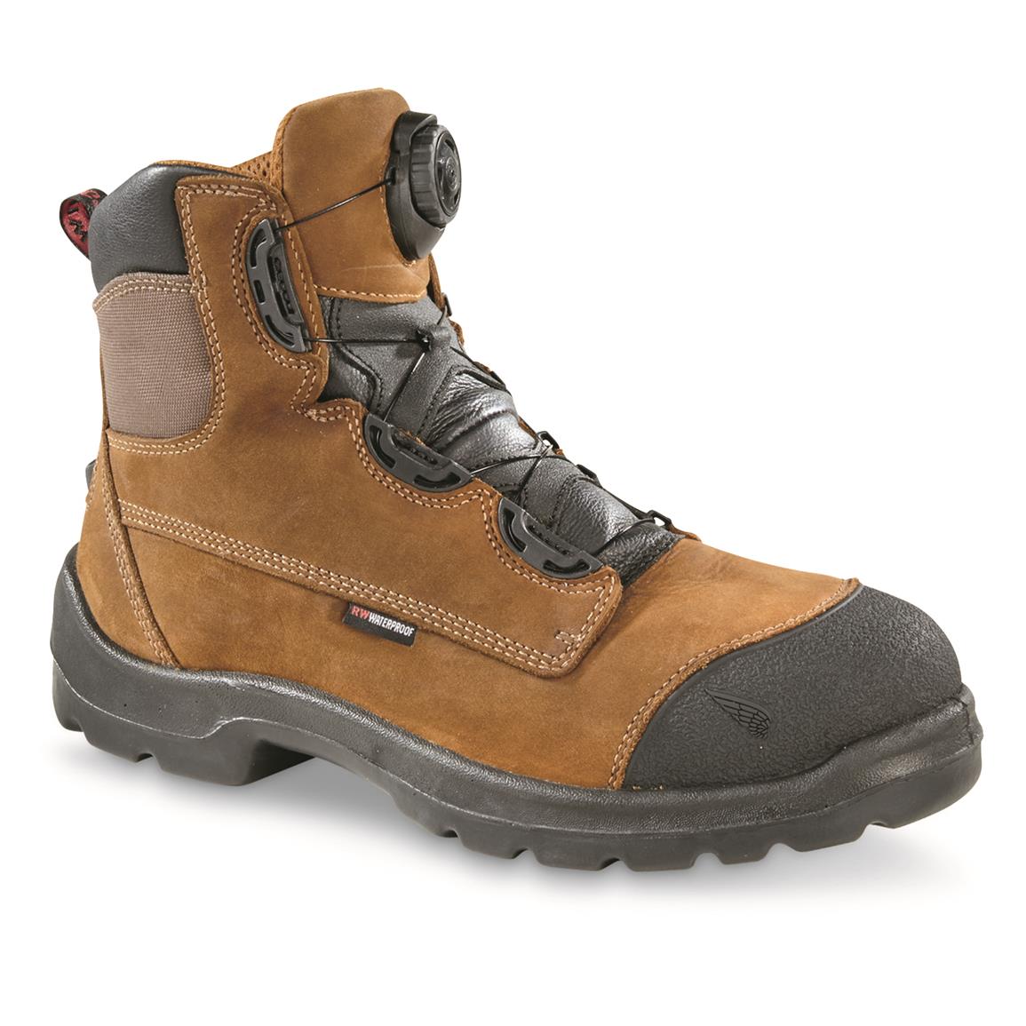 work boots with boa lacing system