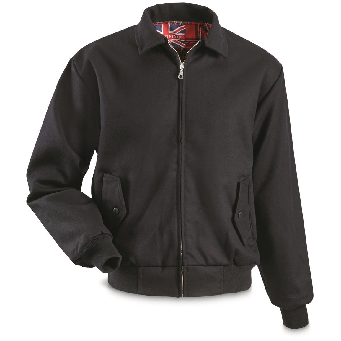 Mil-Tec British Style Wool Harrington Jacket - 679581, Uninsulated ...