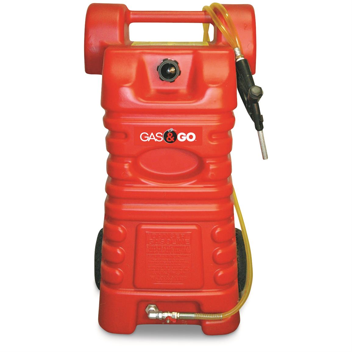 SUNCOO 30 Gallon Portable Gas Tank Diesel Fuel Caddy Storage Containers Pump & Hose Tube Red 