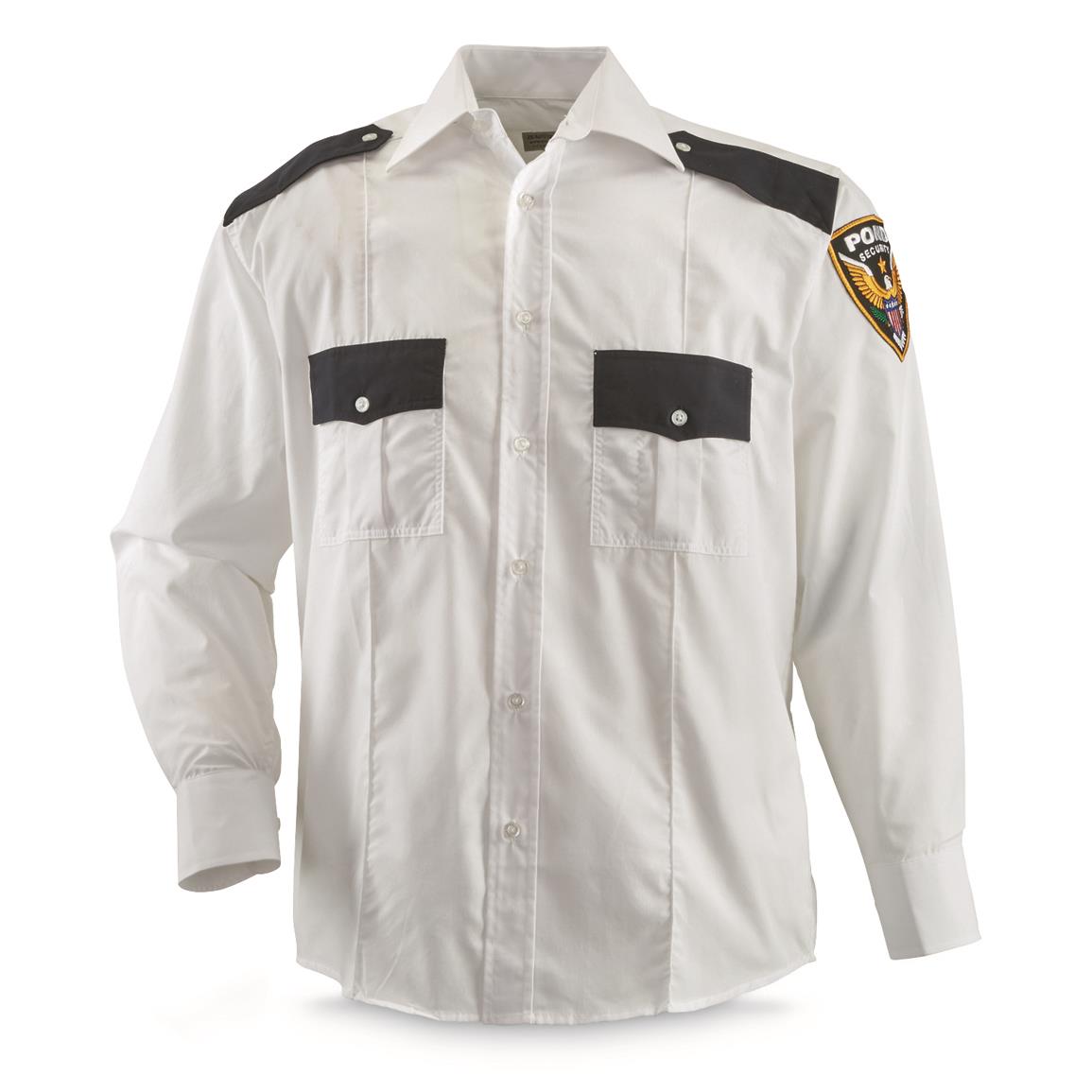 German Municipal Surplus Long Sleeve Security Shirt, New, White
