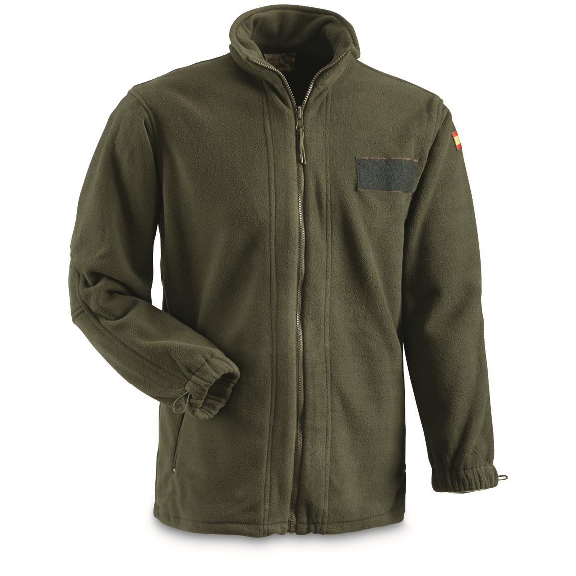 Spanish Military Surplus Fleece Jacket, New - 681165, Insulated Jackets ...