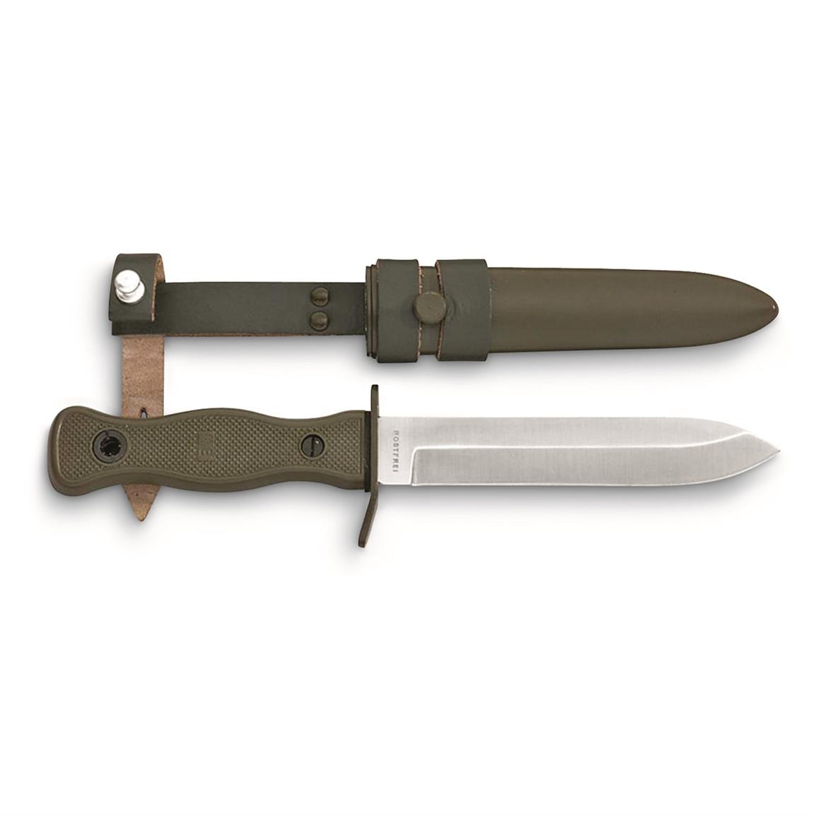 German Military Surplus Combat Knife With Sheath, Od Green, New - 689628, Military Grade Pocket ...