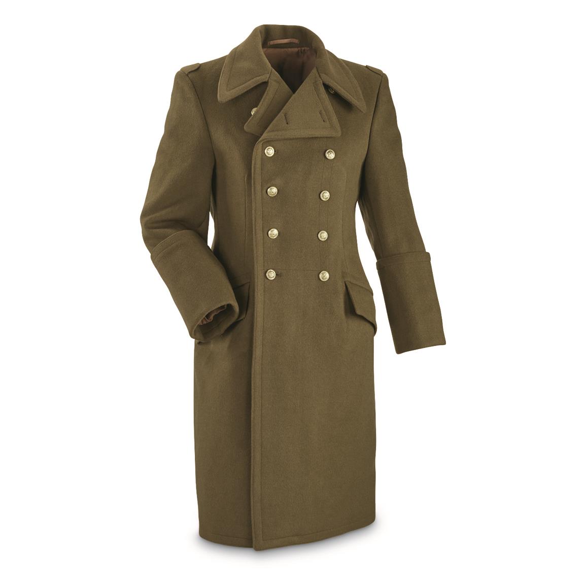 Hungarian Military Surplus Double Breasted Trench Coat, New