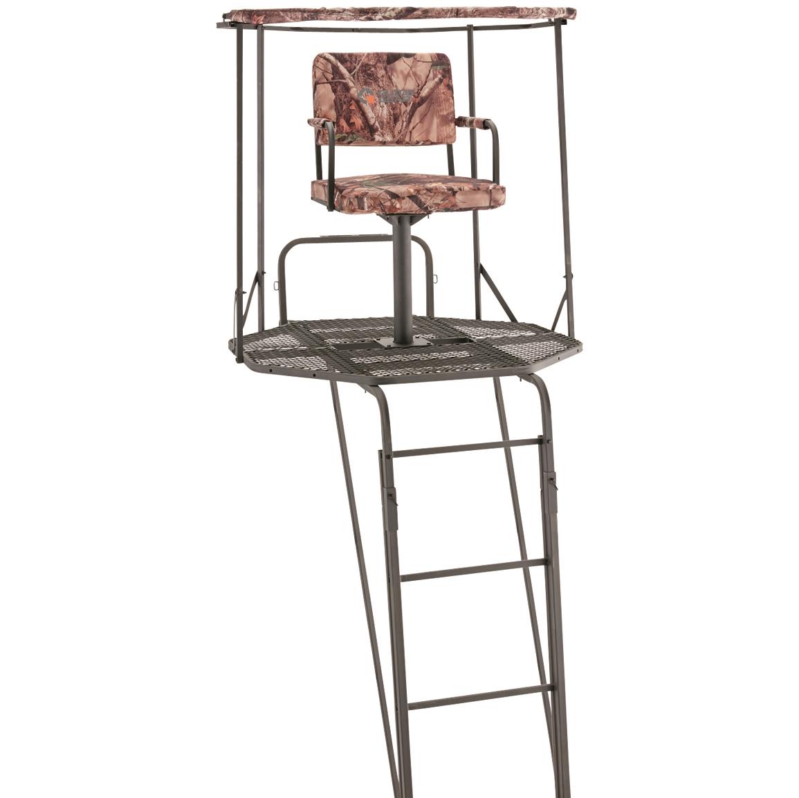 Details about   Ladder Tree Stand Padded Wrap Around Shooting Rail Foot Platform Swivel Type Set 