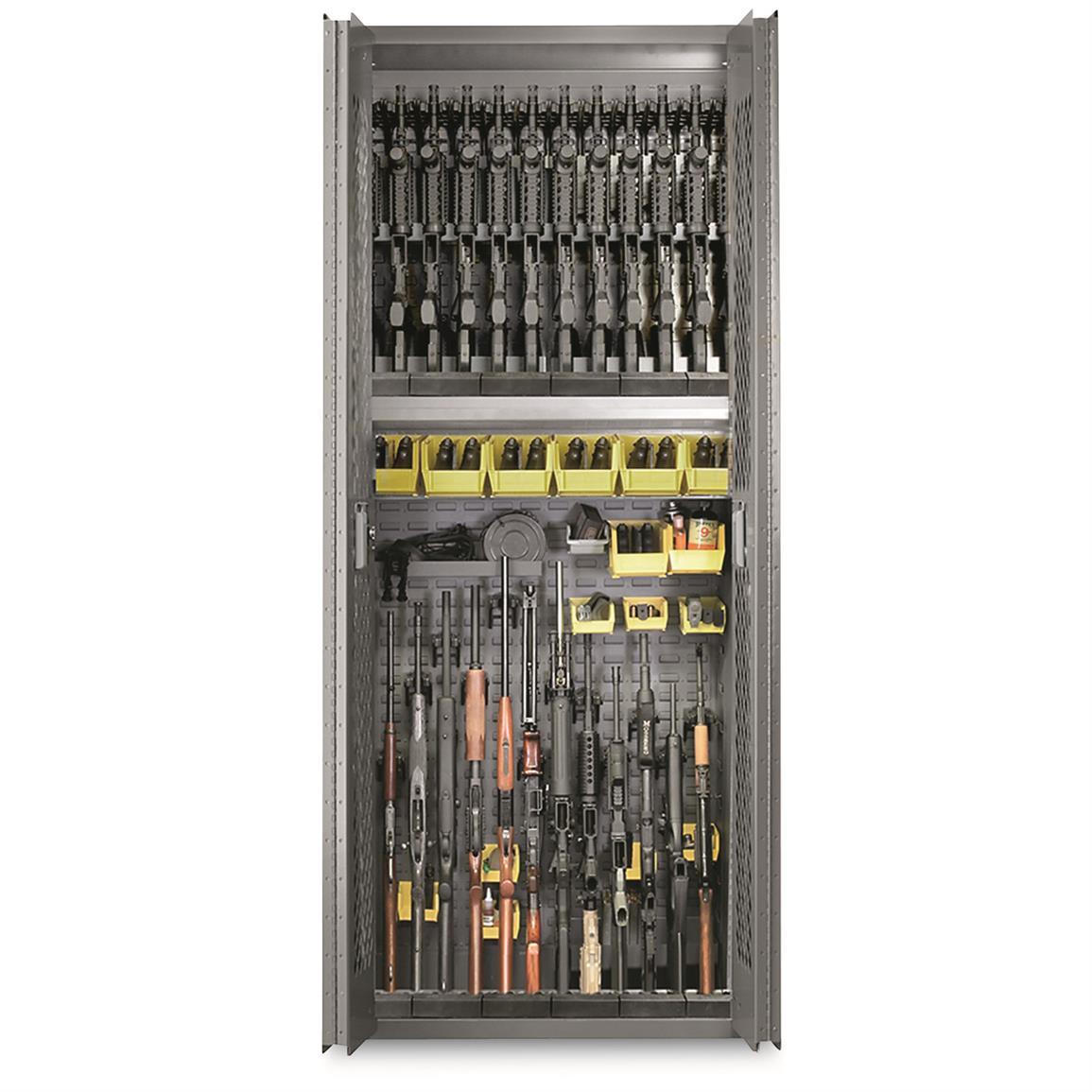 SecureIt Tactical 24 Rifle And 24 Handgun Storage Cabinet With