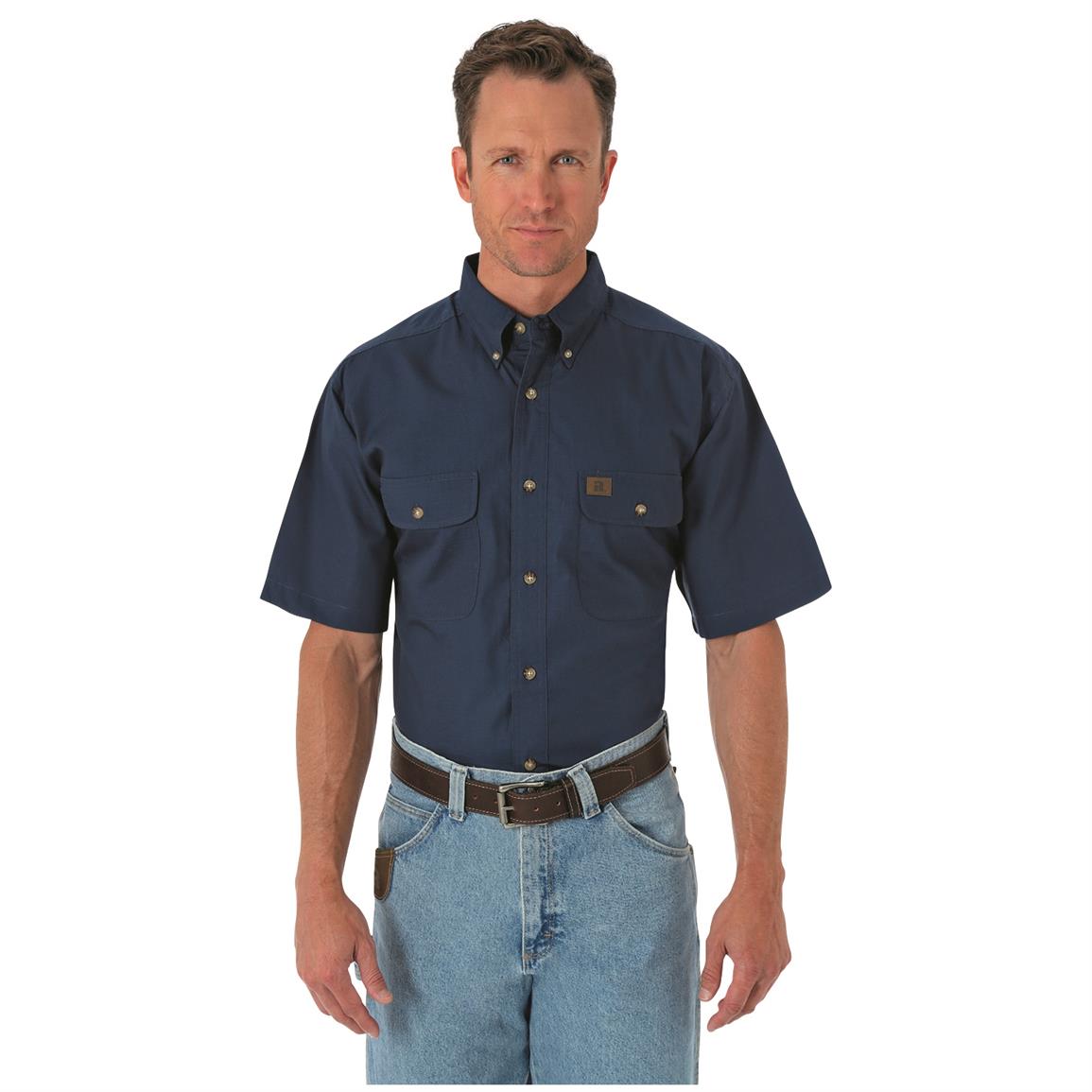 wrangler work shirts short sleeve