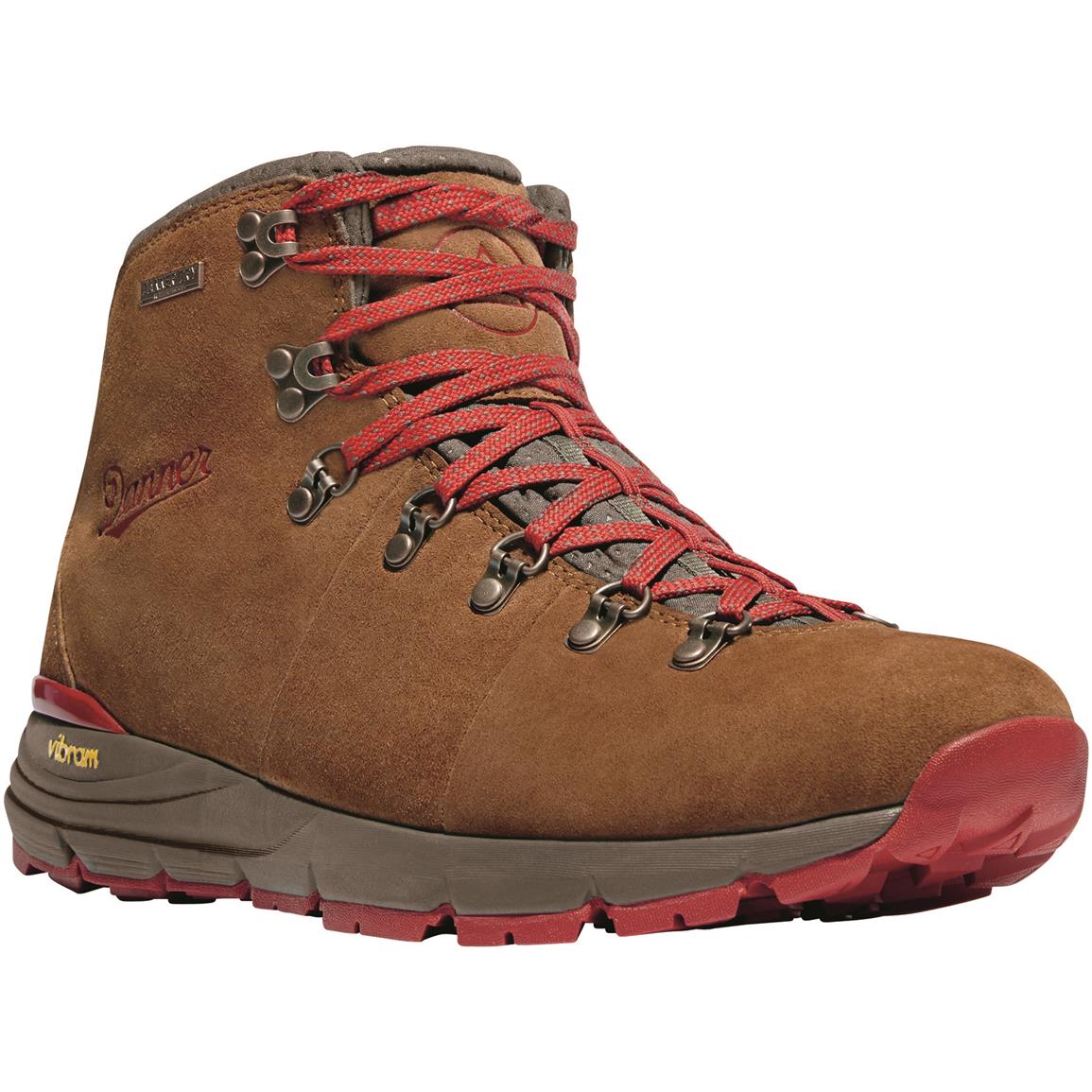 Danner Mountain 600 4.5" Women's Suede Waterproof Hiking Boots, Brown/Red