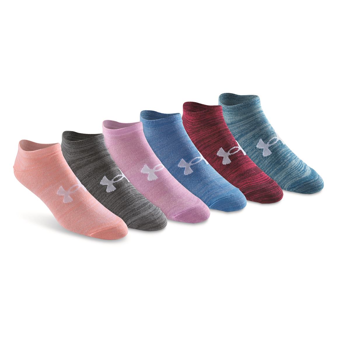 Under Armour Women's Essential Twist No Show Socks, 6 Pairs - 696985, Socks  at Sportsman's Guide