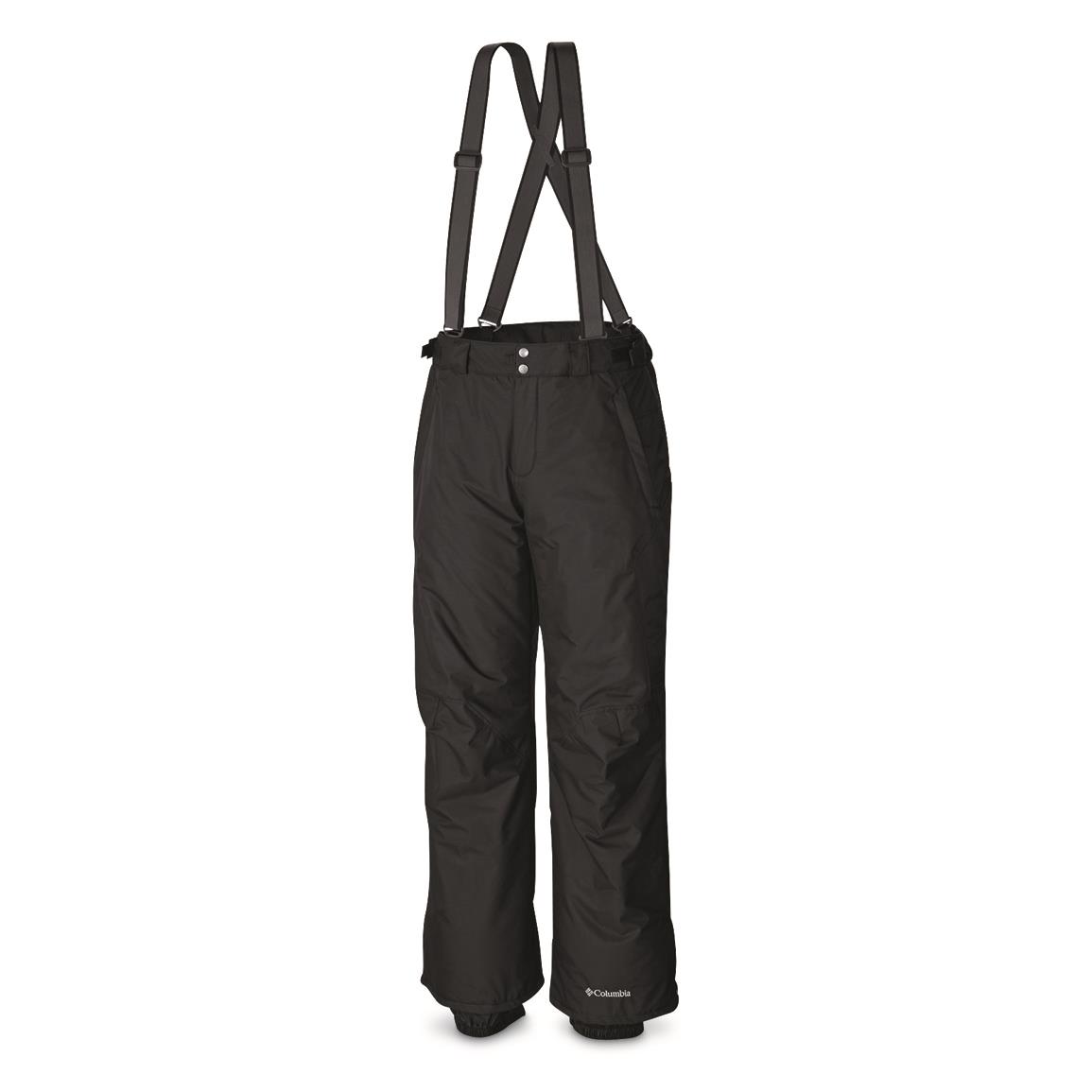 Columbia Men's Bugaboo Waterproof Omni-Heat Suspender Bibs, Black