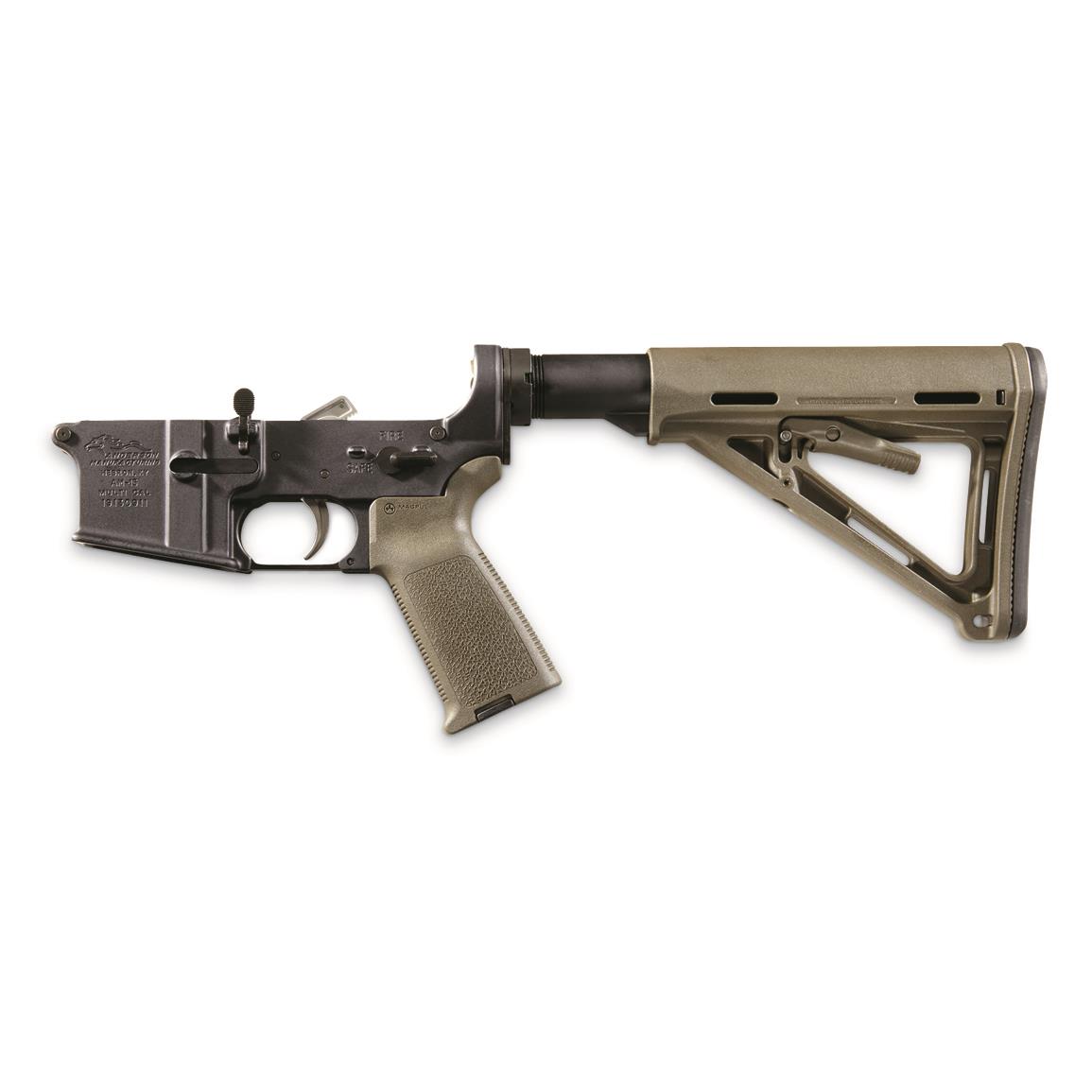 Anderson Complete Assembled AR-15 Lower Receiver, Multi-Cal, Magpul Stock and Grip, Olive Drab