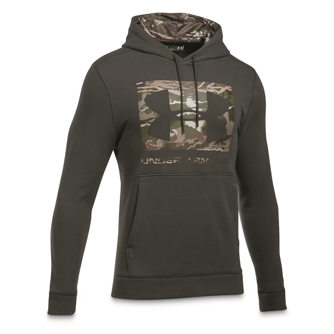 mens black and camo under armour hoodie 