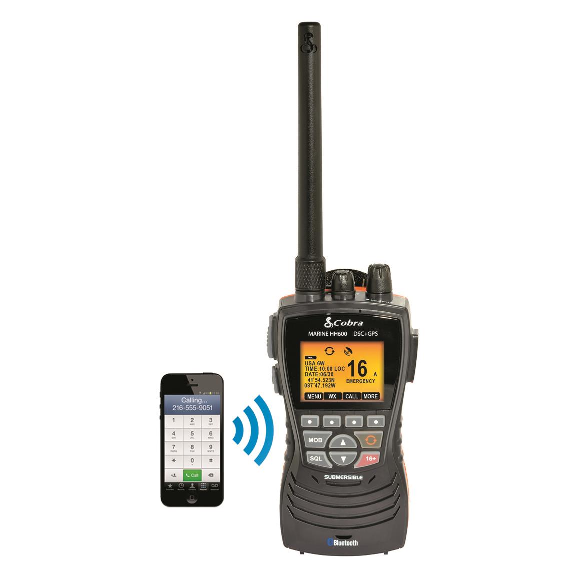 Cobra Floating Handheld VHF Radio with Bluetooth and GPS