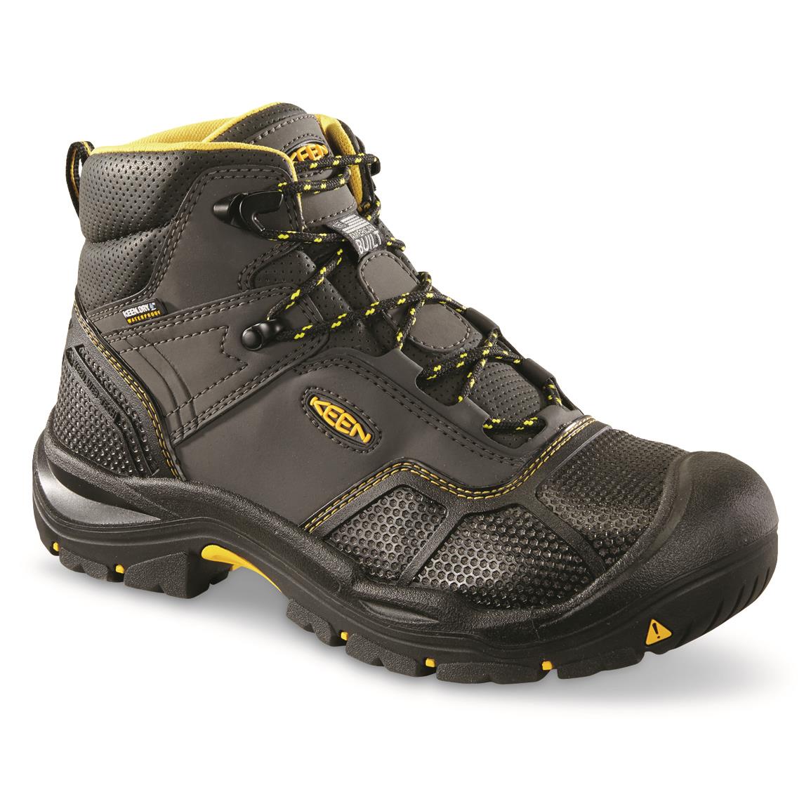 Keen Men's Logandale WP Steel Toe Slip Resistant EH Raven Black Work Boots