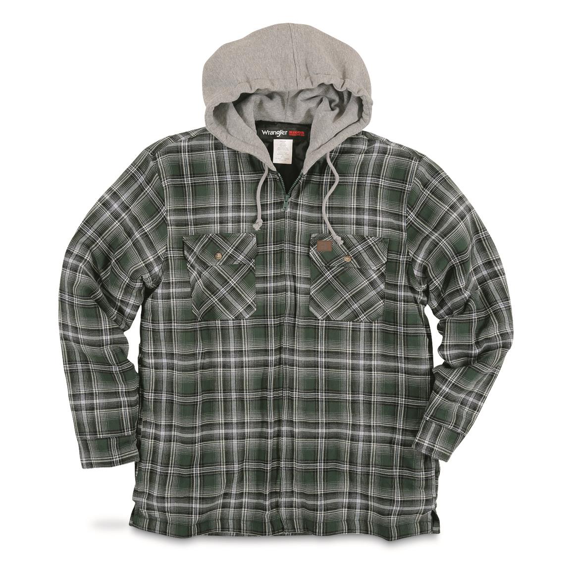 Wrangler RIGGS WORKWEAR Men's Flannel Hooded Jacket - 700318, Shirts at ...