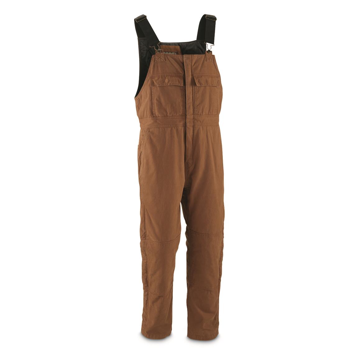 Gravel Gear Men's Insulated Duck Overalls with Teflon, Brown