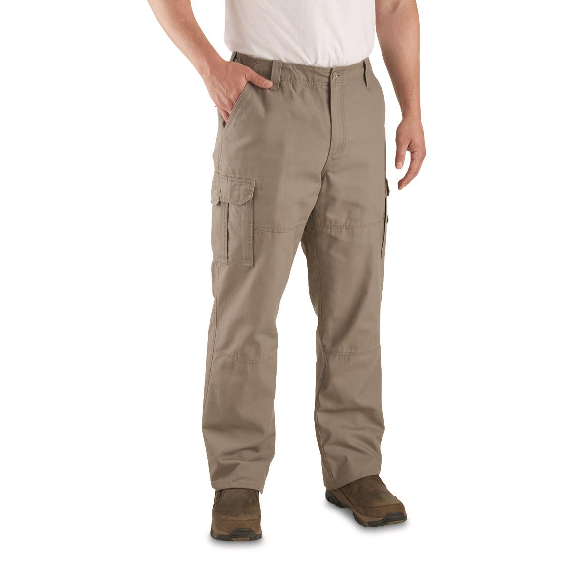 Guide Gear Men's Flannel-lined Cotton Cargo Pants, Driftwood