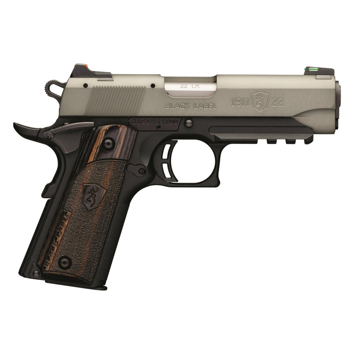 Browning 1911-22 Black Label Compact, Semi-Automatic, .22LR, 3.625&quot; Barrel, 10+1 Rounds