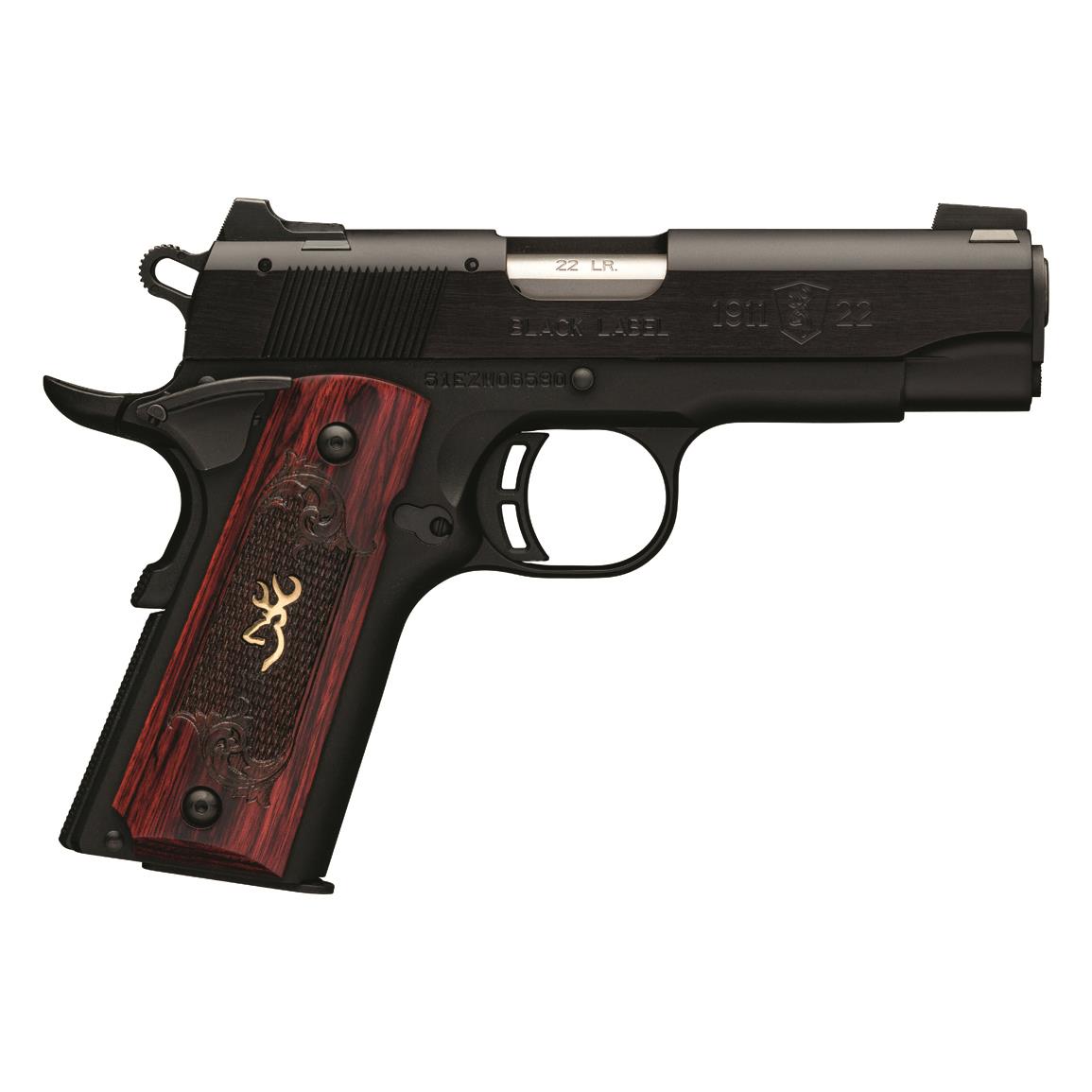 Browning 1911-22 Black Label Medallion Compact, Semi-Automatic, .22LR, 3.625&quot; Barrel, 10+1 Rounds
