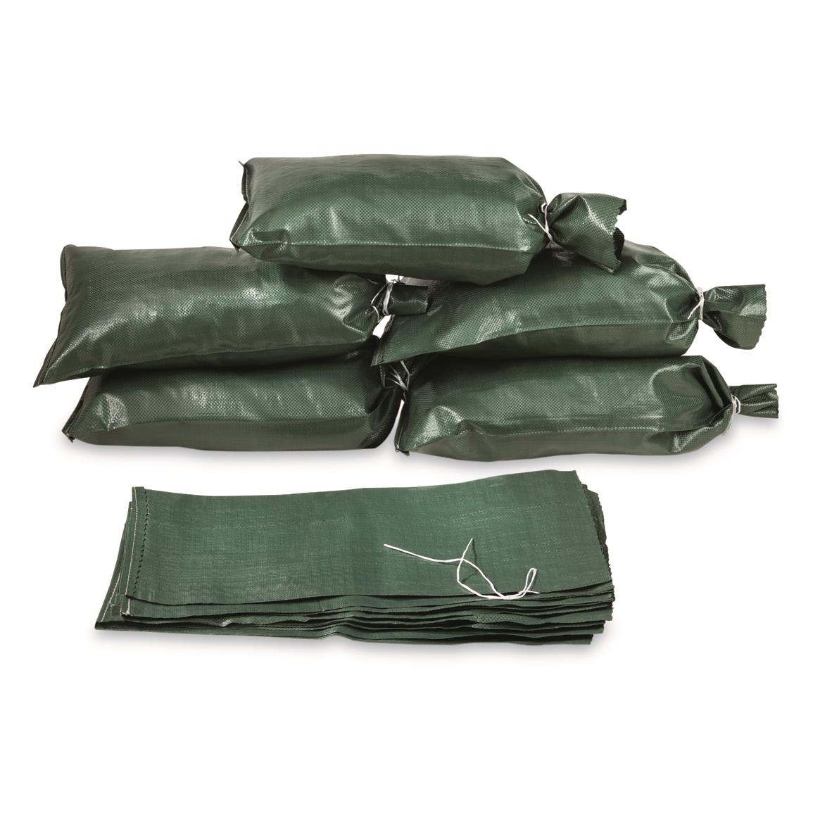 U.S. Military Surplus Sand Bags, 20 Pack, New, Olive Drab