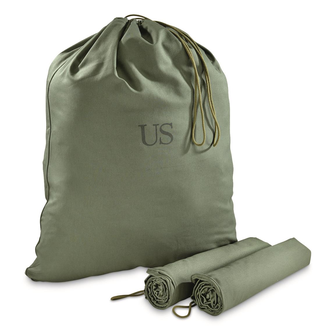 US Military BARRACKS BAG OD Green 100% Cotton Large Laundry Bag Army Issue ACC 