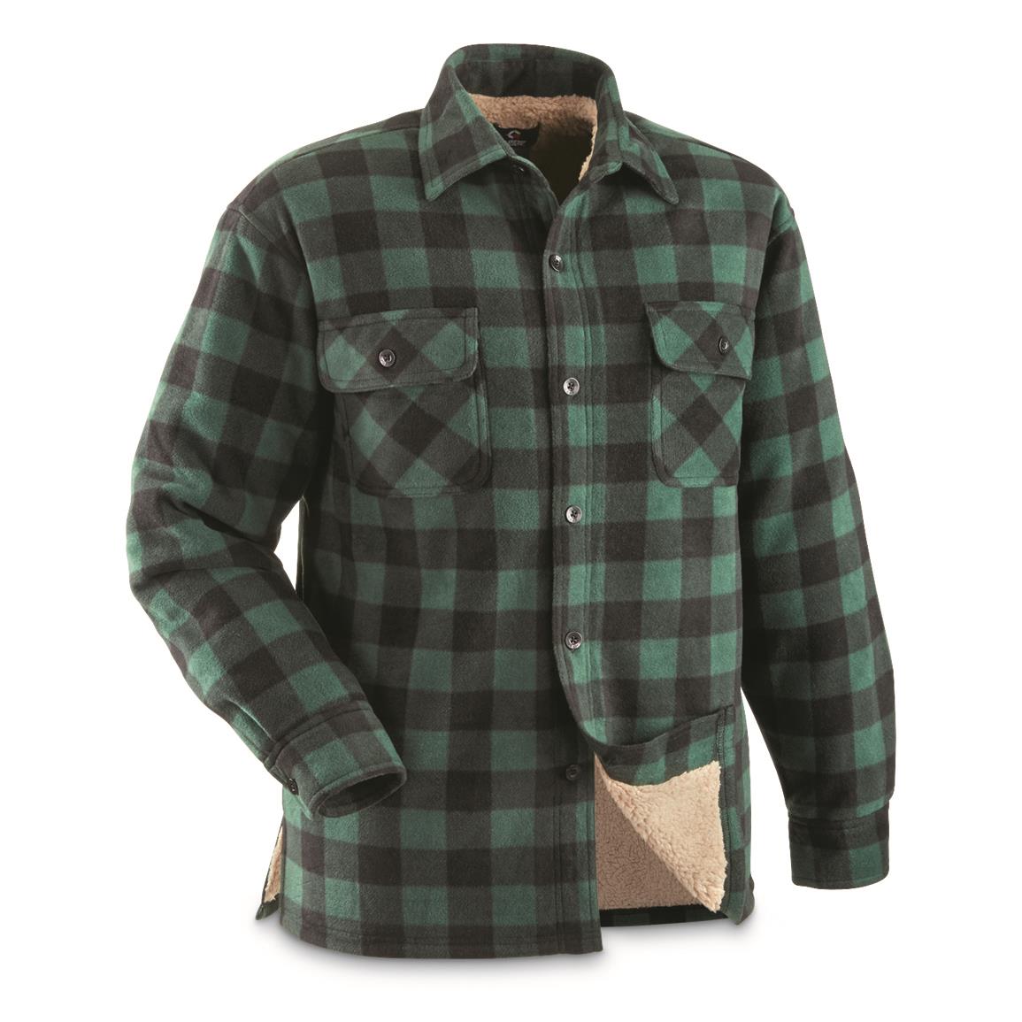 mens sherpa lined plaid shirt