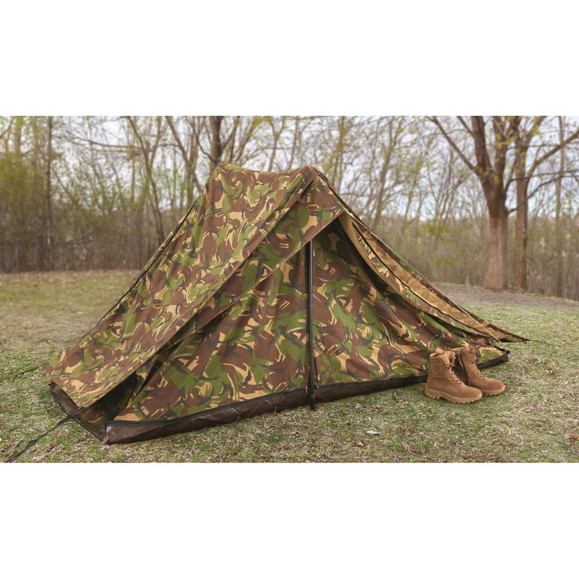 Dutch Military Surplus Special Forces 2 Man Camo Tent, Used