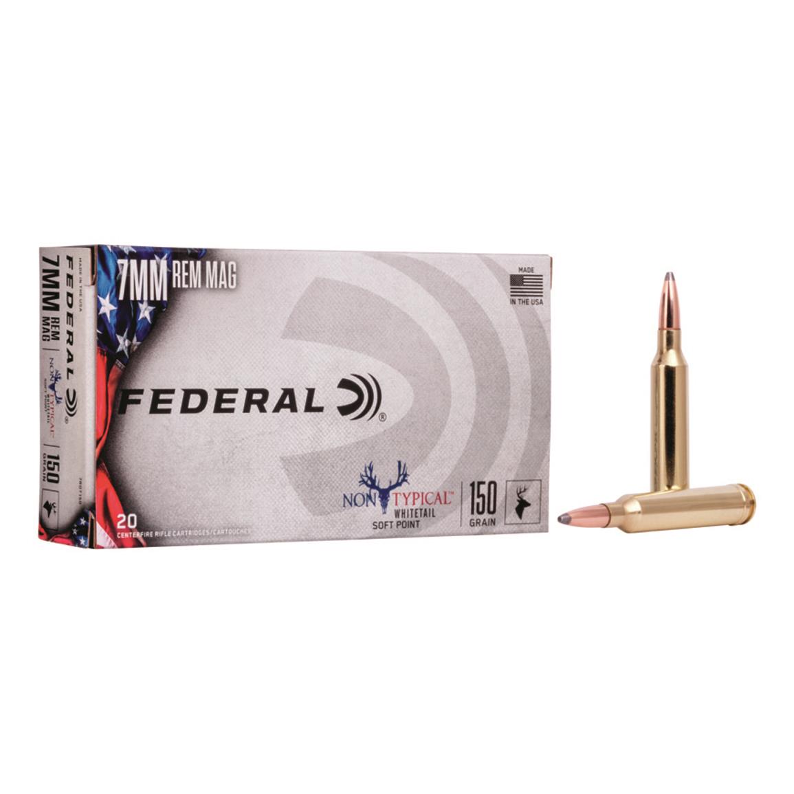 Federal, Non-Typical, 7mm Remington Magnum, SP, 150 Grain, 20 Rounds