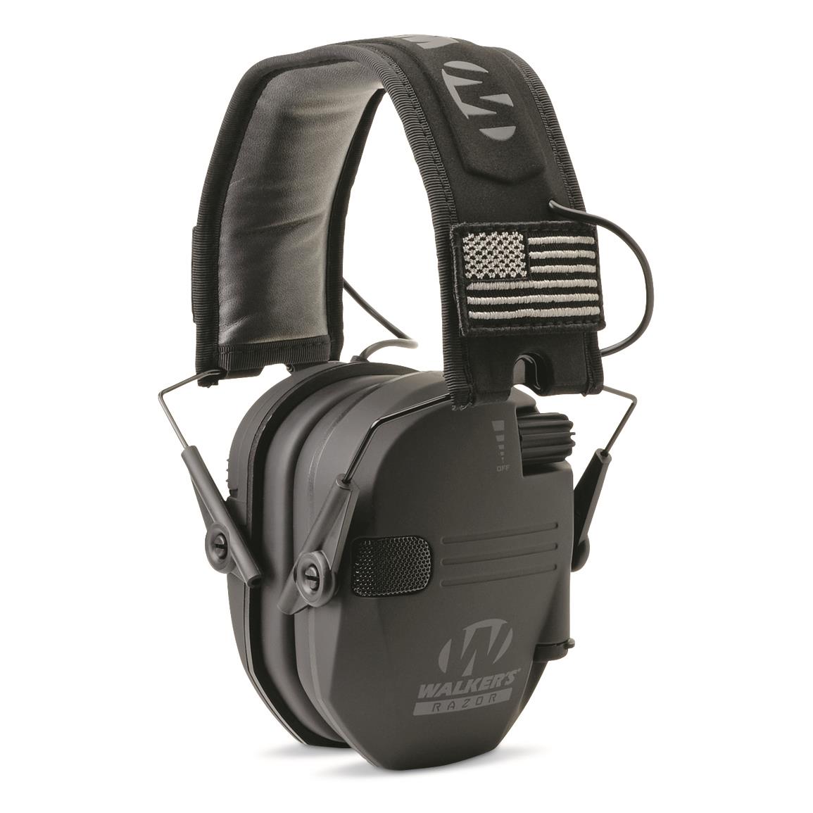 Walker's Razor Patriot Series Electronic Ear Muffs, Black