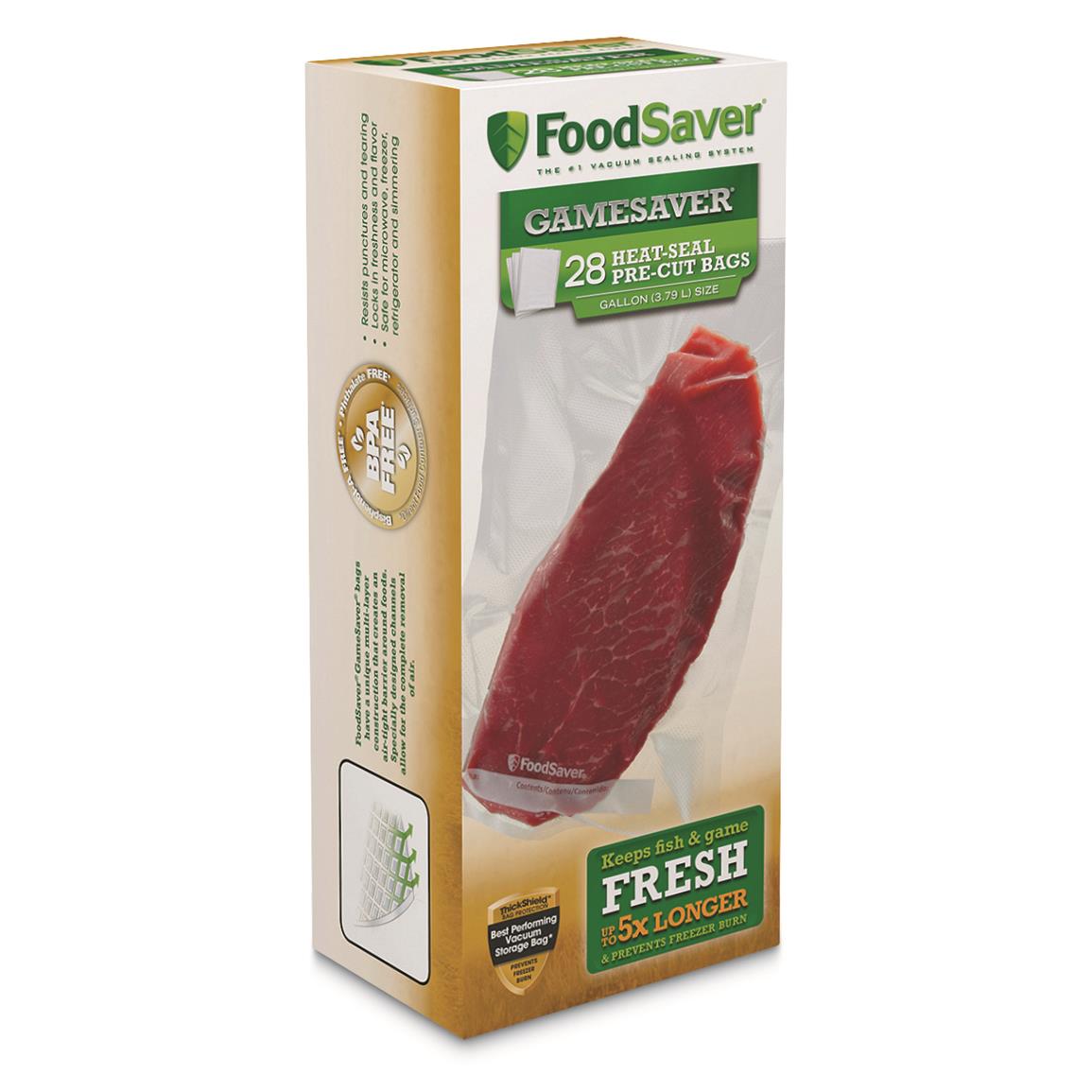FoodSaver GameSaver Vacuum-Seal Bags, Gallon 11x14&quot;, 28 Pack - 703408, Vacuum Sealers at ...