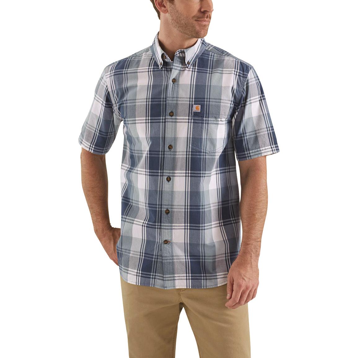 Carhartt Men's Essential Short Sleeve Plaid Shirt - 703551, Shirts ...