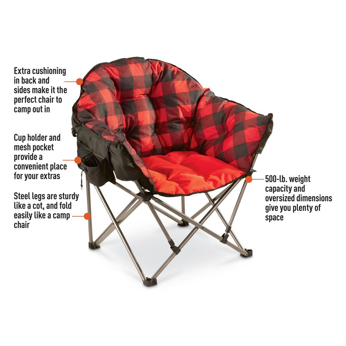 Guide Gear Oversized Club Camp Chair, 500lb. Capacity 703611, Chairs