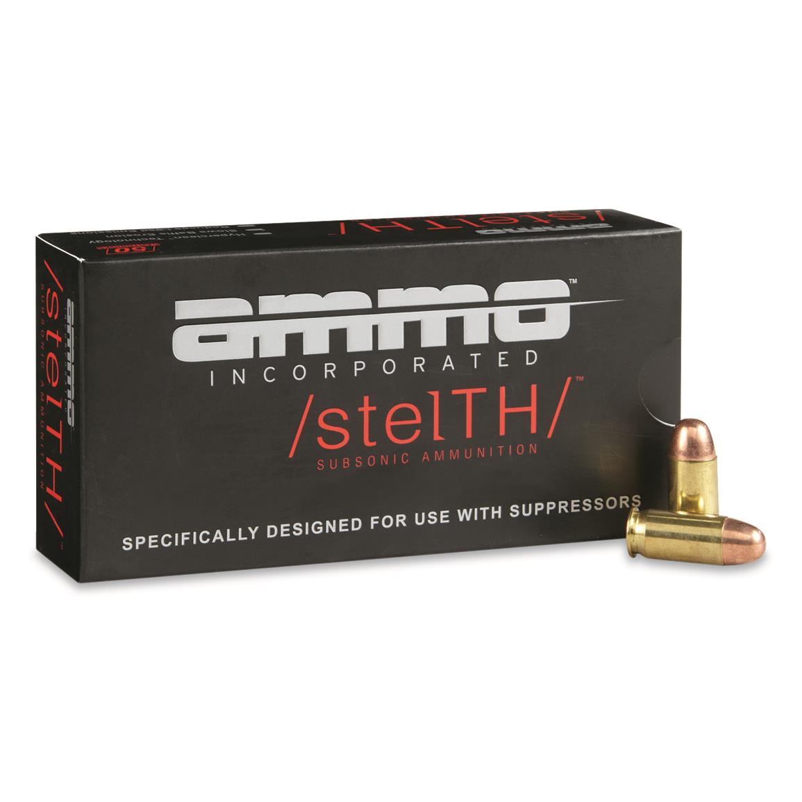 Ammo Inc. Stelth Subsonic, .45 ACP, TMC, 230 Grain, 50 Rounds