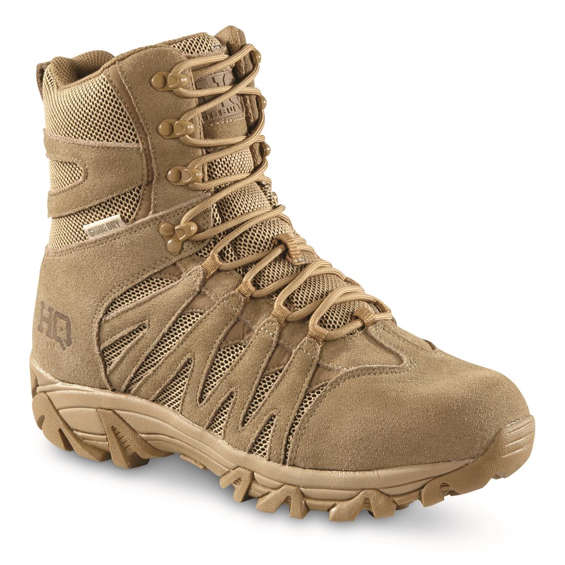 HQ ISSUE Men's Canyon 8" Waterproof Tactical Hiking Boots, Coyote