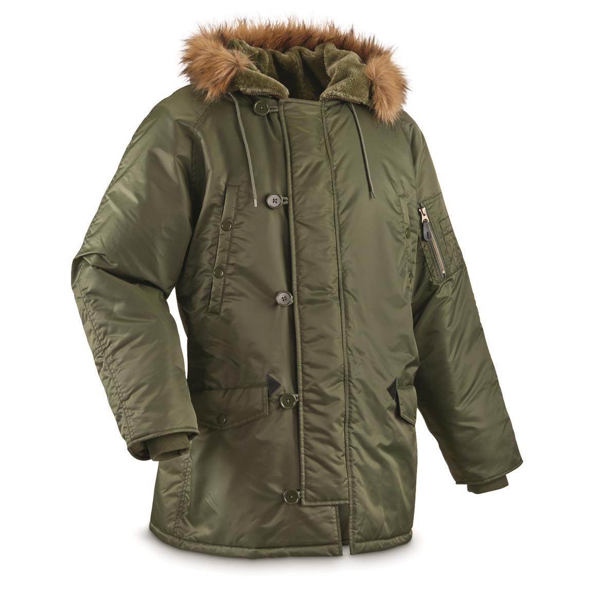 HQ ISSUE Men's Military Style N-3B Parka, Sage Green