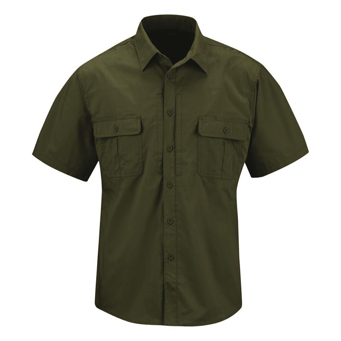 Propper Men's Kinetic Short Sleeved Tactical Shirt, Olive Green
