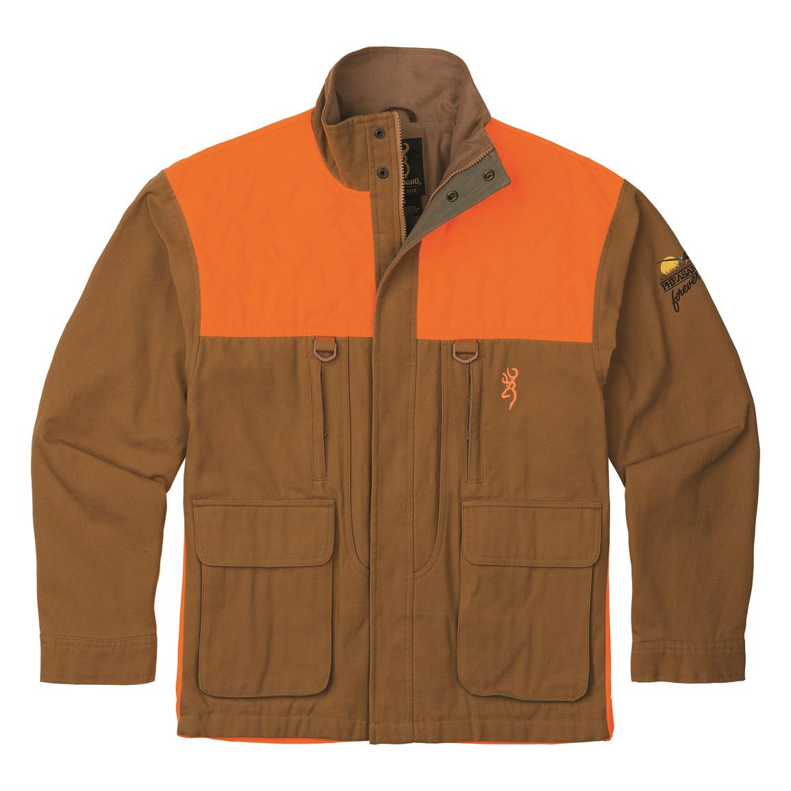 Browning Men's Pheasants Forever Upland Hunting Jacket, Blaze/tan