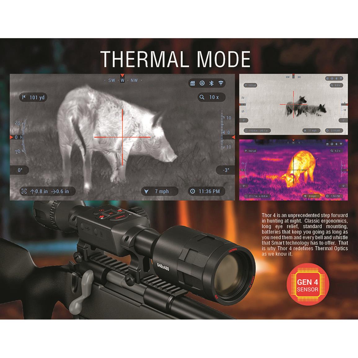 ATN ThOR 4 (384x288) 4.5-18x Smart HD Thermal Rifle Scope with Dual ...