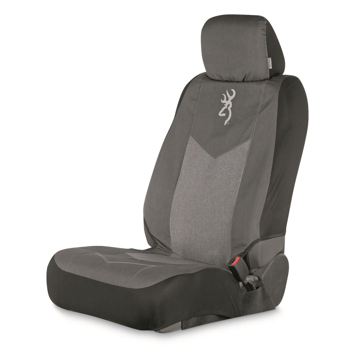 Browning Chevron Low Back Seat Cover, Black/Gray