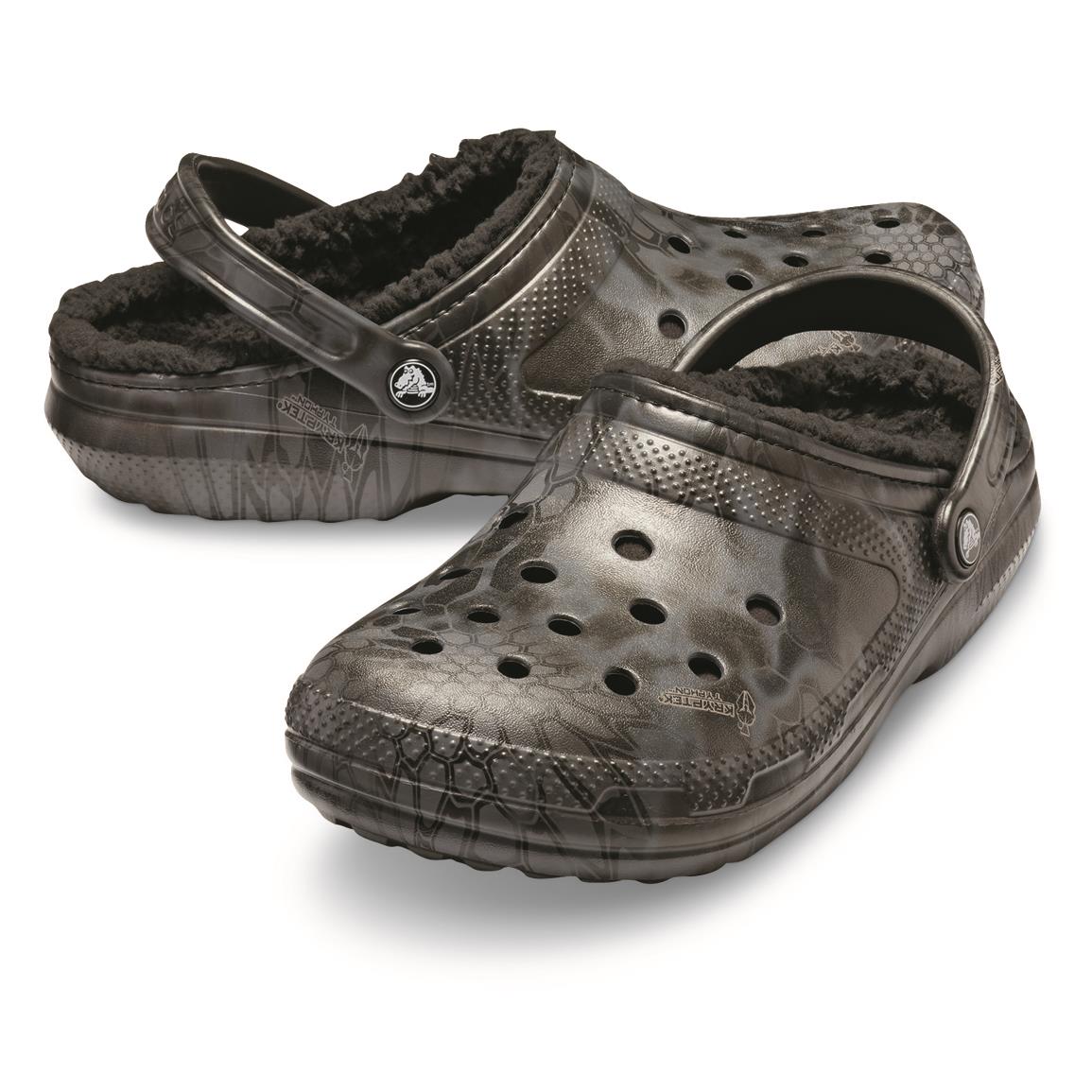 camouflage lined crocs
