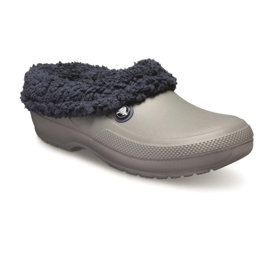 mens grey lined crocs